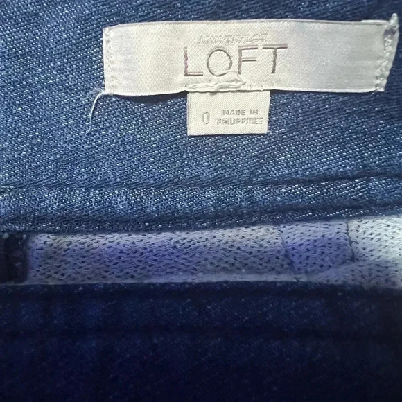 LOFT WOMENS SKIRT BLUE SOFT DENIM CHAMBRAY  PLEATED MINI STRETCHY SIZE 0 - Picture 6 of 8